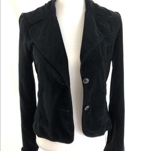 Frenchi velvet black blazer jacket Size M Cotton